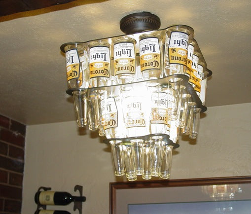 2 Tier 24 Beer Bottle Chandelier